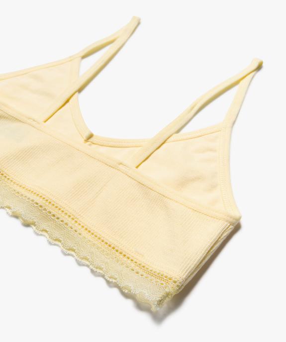 Brassière à fines bretelles en maille côtelée fille vue2 - GEMO 4G FILLE - GEMO