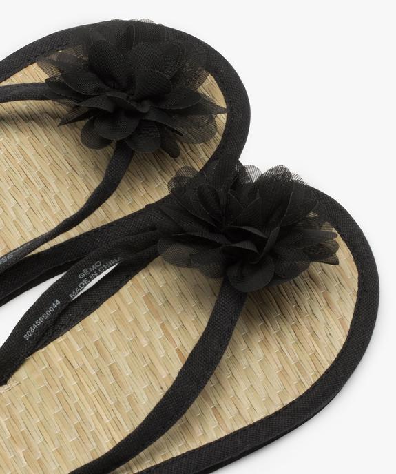 Tongs fille avec fleur en tissu et semelle en paille vue3 - GEMO (ENFANT) - GEMO