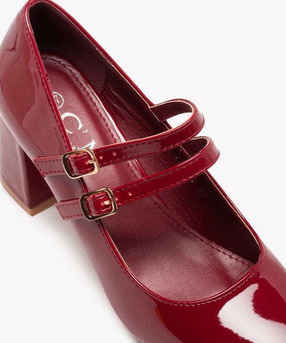 Escarpins femme babies vernis à bout carré et talon flare vue6 - SANS MARQUE - GEMO