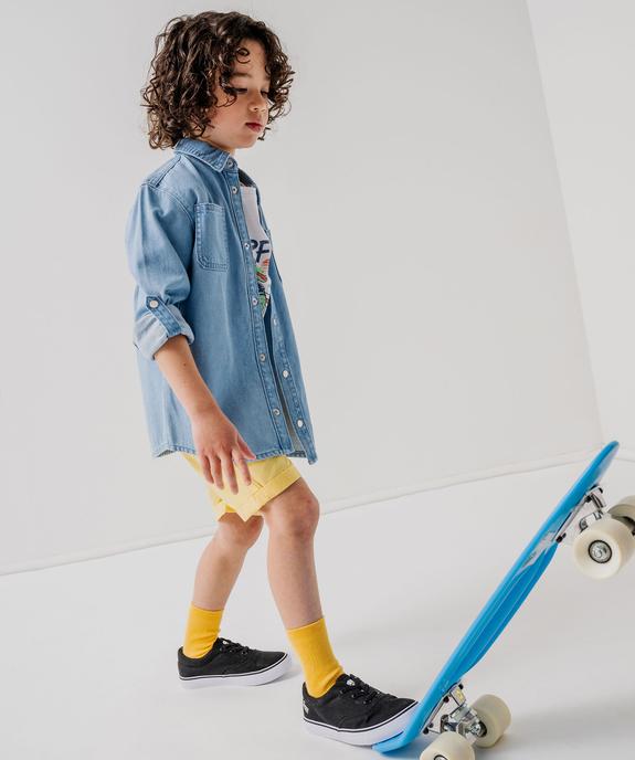 Chemise en jean manches longues à boutons-pression garçon vue5 - GEMO 4G GARCON - GEMO