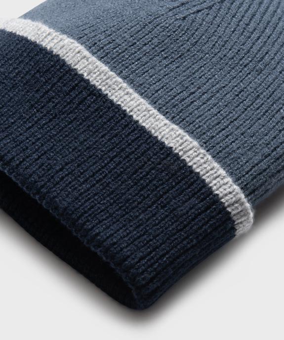 Bonnet en maille tricolore avec revers garçon vue3 - GEMO (ENFANT) - GEMO