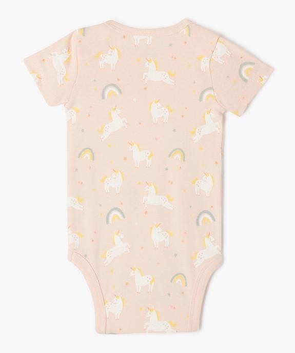 Body manches courtes à col US en coton bébé (lot de 3) vue4 - GEMO 4G BEBE - GEMO
