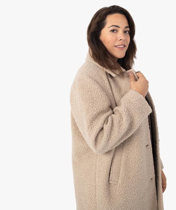 Manteau femme grande taille mi-long en maille bouclette  vue2 - GEMO (G TAILLE) - GEMO