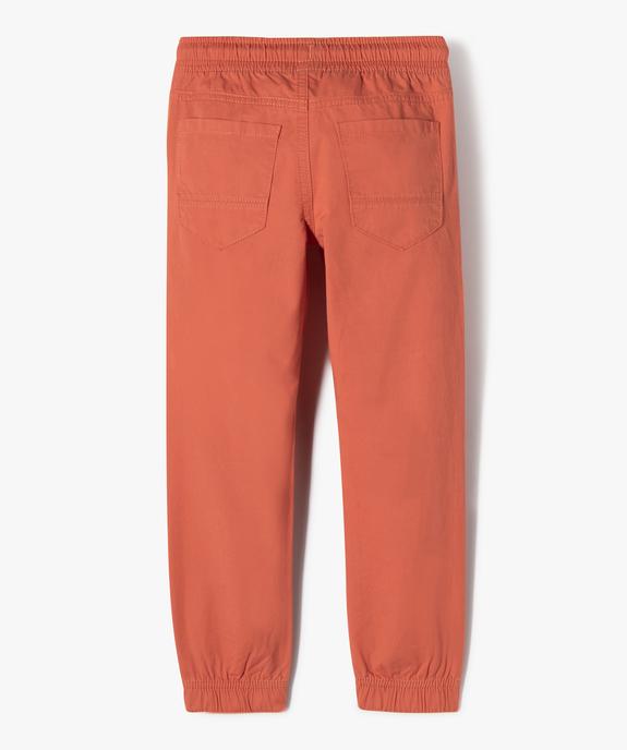 Pantalon garçon en toile avec taille et chevilles élastiquées vue3 - GEMO 4G GARCON - GEMO