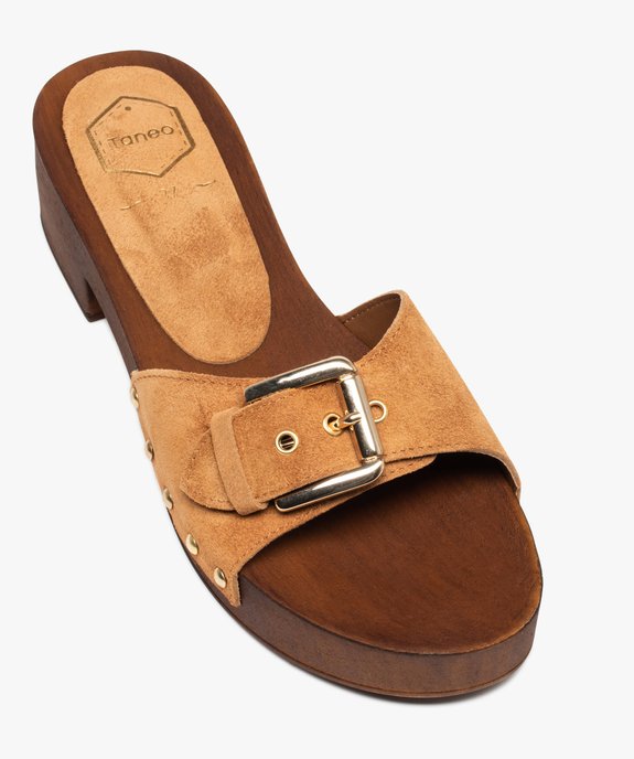 Mules femme à talon large et bride en cuir - Taneo vue5 - TANEO - GEMO