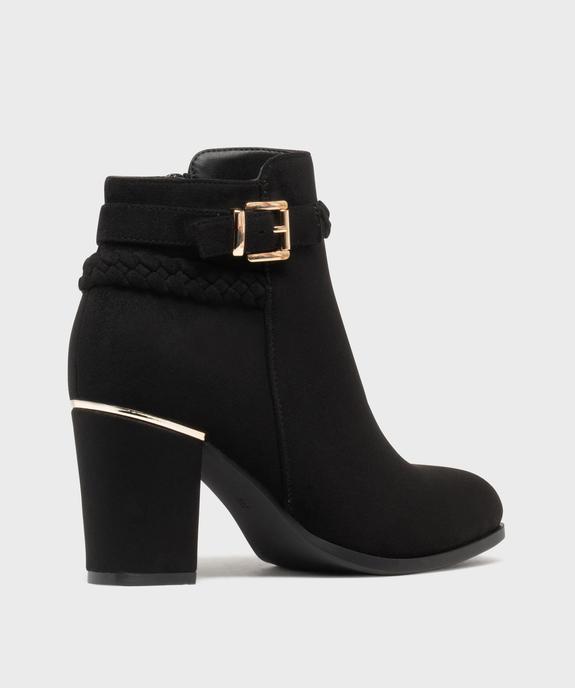 Boots en suédine à talon haut et fermeture zippée femme vue4 - VALENTINA BALDANO GEMO FORGOOD - GEMO