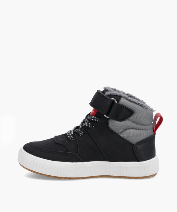 Boots fourrées garçon bicolores style baskets mid-cut vue3 - GEMO 4G GARCON - GEMO