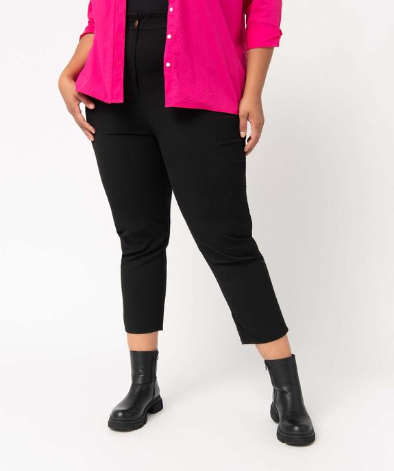 Pantalon femme grande taille en toile coupe large vue1 - GEMO (G TAILLE) - GEMO
