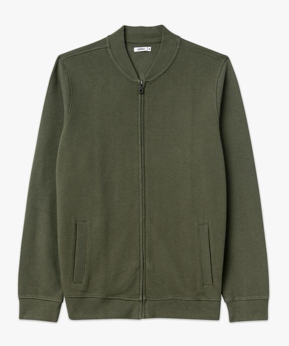 Sweat zippé en maille texturée homme vue4 - GEMO (HOMME) - GEMO