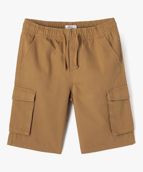 Bermuda cargo regular en coton avec taille ajustable garçon vue1 - GEMO (JUNIOR) - GEMO