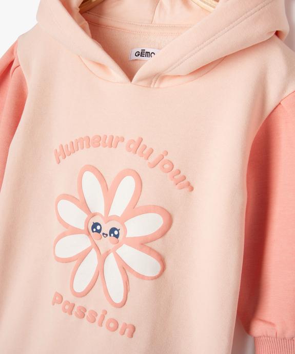 Robe sweat en maille douillette imprimée bébé fille  vue2 - GEMO 4G BEBE - GEMO