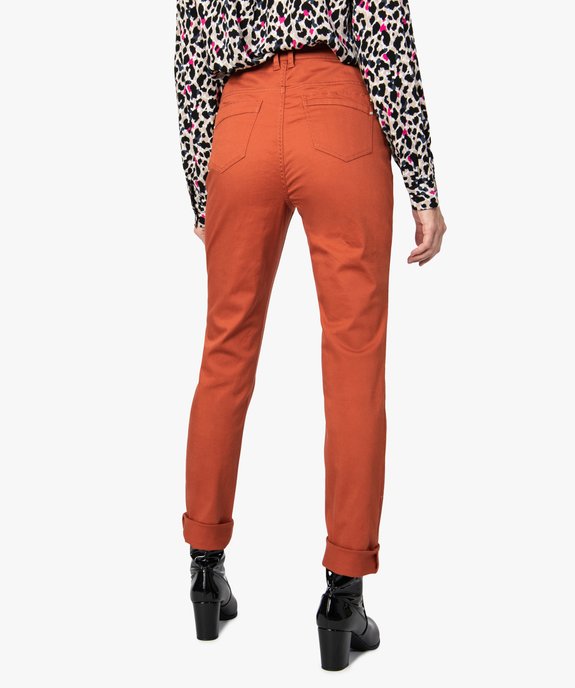Pantalon femme regular taille haute en stretch vue3 - GEMO(FEMME PAP) - GEMO