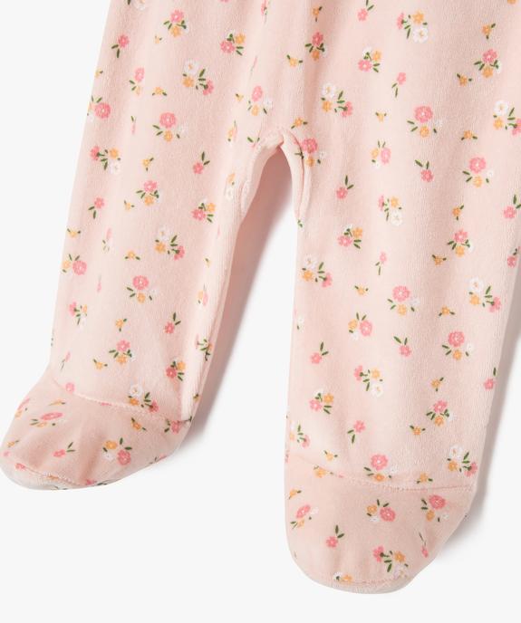 Ensemble 2 pièces en velours imprimé fleuri bébé vue3 - GEMO(BB COUCHE) - GEMO