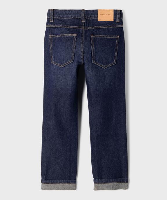 Jean regular en coton avec taille ajustable garçon vue4 - GEMO 4G GARCON - GEMO