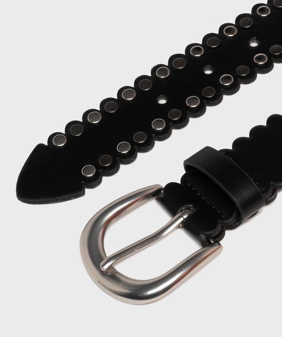 Ceinture festonnée et cloutée à boucle femme vue2 - GEMO (ACCESS) - GEMO