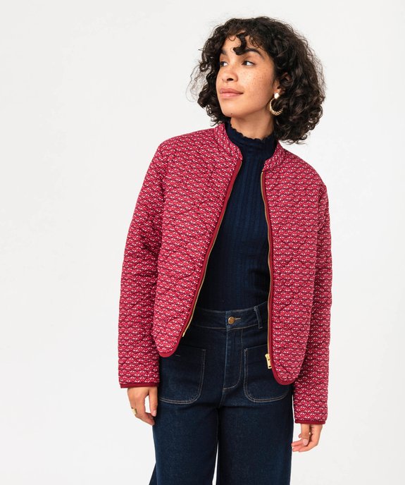 Veste matelassée à col rond et fermeture zippée femme vue1 - GEMO 4G FEMME - GEMO