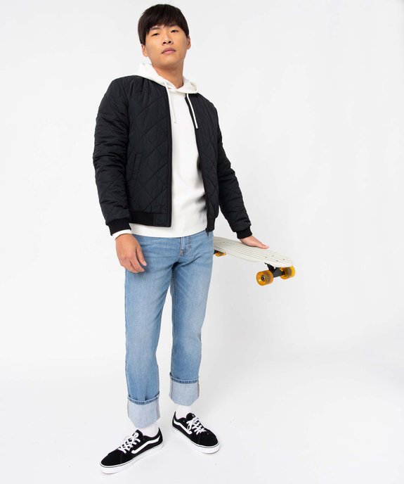 Blouson homme en matière matelassée et finitions en bord-côte vue6 - GEMO 4G HOMME - GEMO