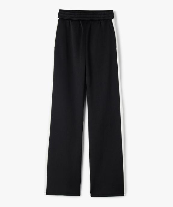 Pantalon de jogging large avec bandes contrastantes fille vue1 - GEMO (JUNIOR) - GEMO
