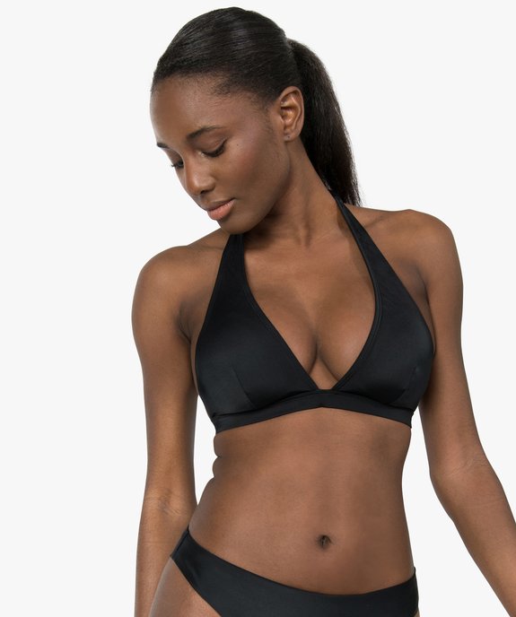 Haut de maillot de bain femme triangle uni vue1 - GEMO (PLAGE) - GEMO