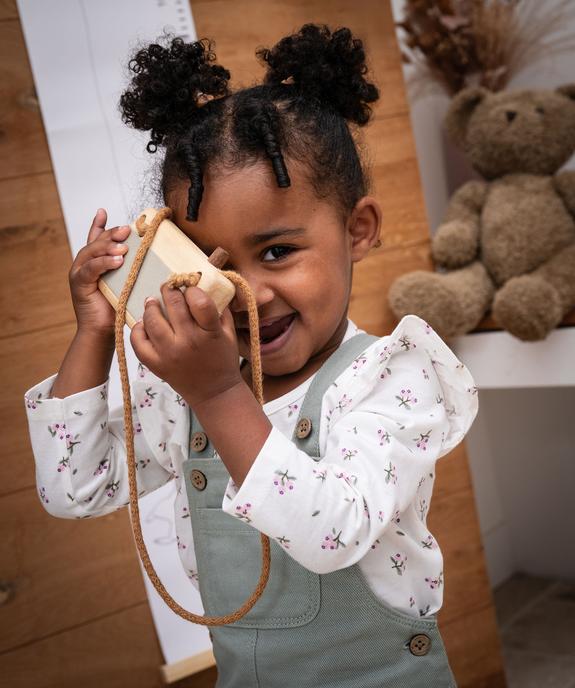Ensemble 2 pièces bébé fille robe salopette et tee-shirt vue7 - GEMO 4G BEBE - GEMO