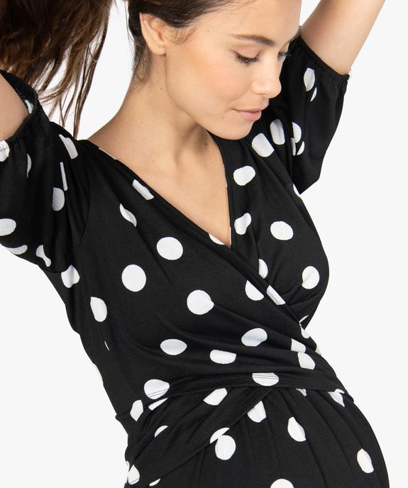 Robe de grossesse imprimée avec décolleté cache-cœur vue2 - GEMO (MATER) - GEMO