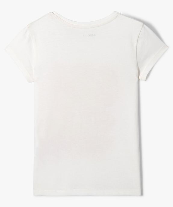 Tee-shirt à manches ultra courtes avec motif girly fille vue3 - GEMO 4G FILLE - GEMO