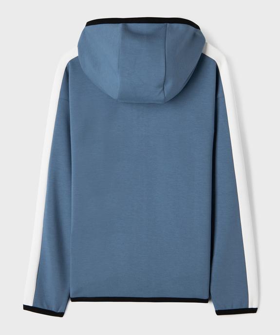 Sweat zippé à capuche en matière douce et extensible garçon vue4 - GEMO (JUNIOR) - GEMO
