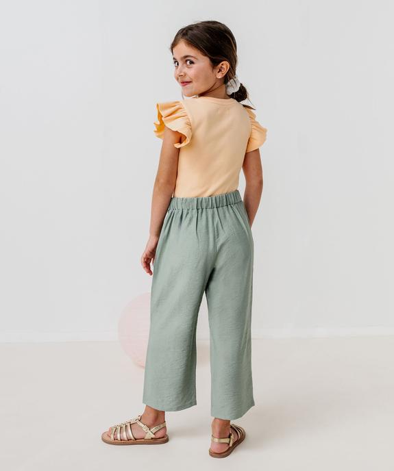 Pantalon fluide coupe large avec taille élastique fille vue9 - GEMO 4G FILLE - GEMO