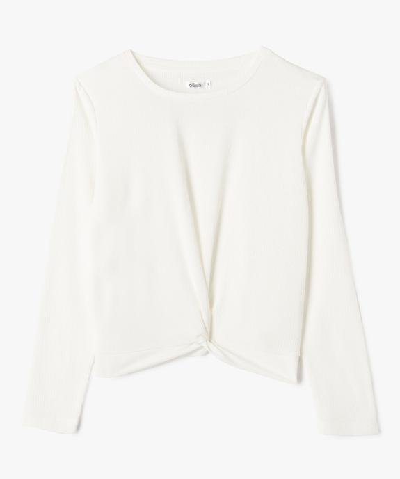 Tee-shirt manches longues effet noué fille vue1 - GEMO 4G FILLE - GEMO