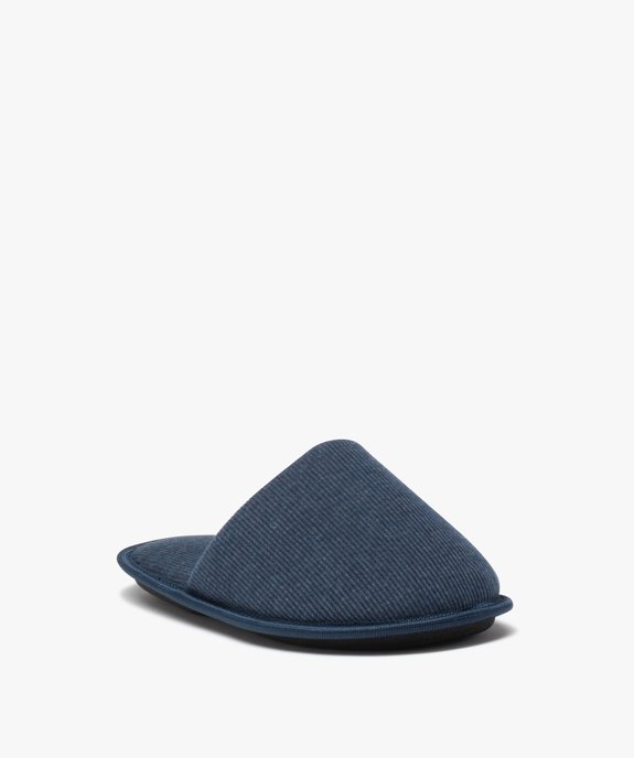 Chaussons homme forme mules en maille côtelée vue2 - GEMO(HOMWR HOM) - GEMO