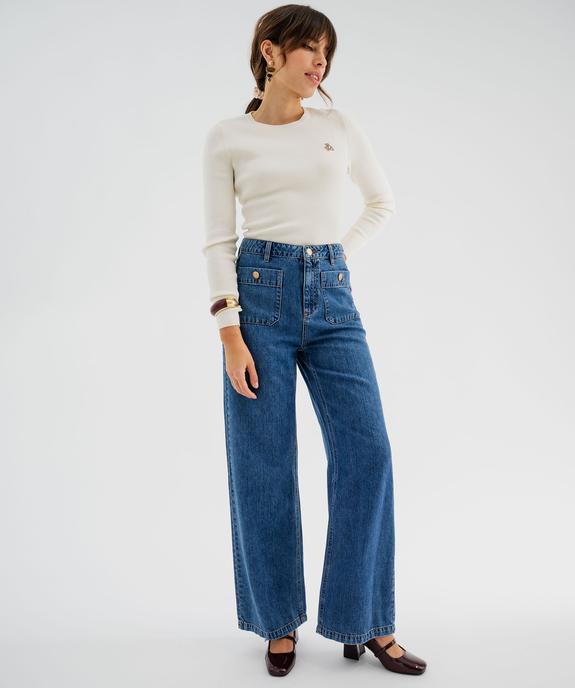 Pull fin en maille côtelée à col rond femme - LuluCastagnette vue5 - LULUCASTAGNETTE - GEMO