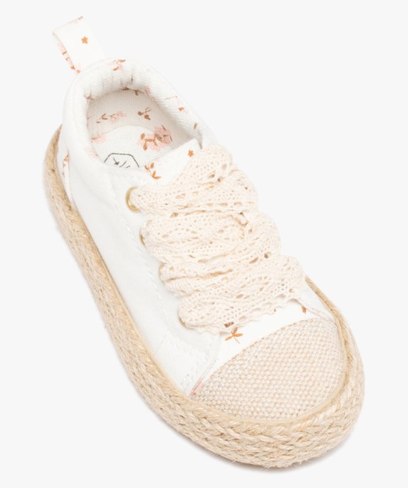 Baskets bébé fille dessus en toile et semelle en corde vue5 - GEMO 4G BEBE - GEMO