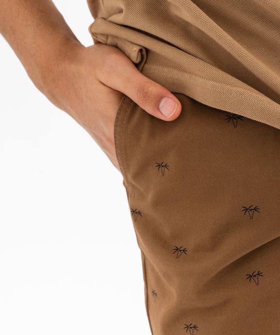 Bermuda coupe chino en toile de coton stretch imprimée homme vue2 - GEMO 4G HOMME - GEMO