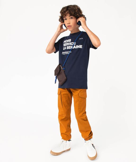 Pantalon en toile coupe jogger slim garçon vue5 - GEMO 4G GARCON - GEMO
