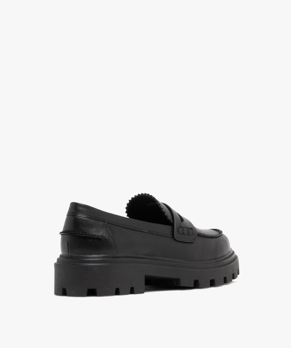 Mocassins femme Penny Loafer à languette dentelée et semelle crantée vue5 - 5 MILES - GEMO