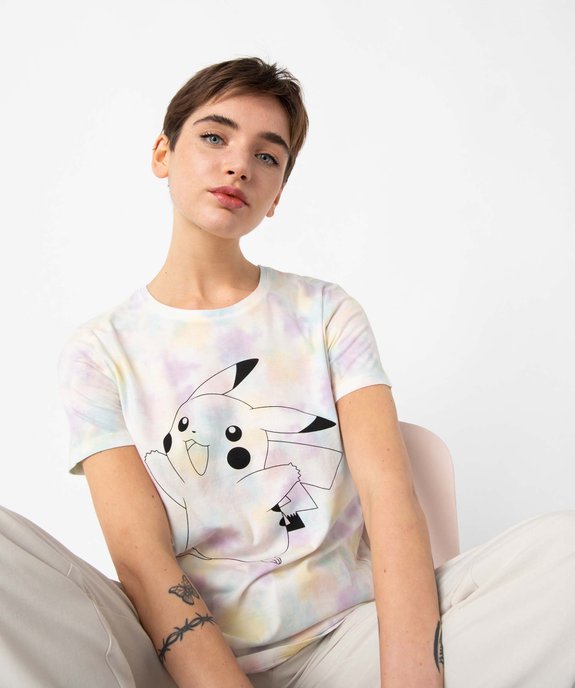 Tee-shirt femme à manches courtes  avec motif - Pokemon vue1 - POKEMON - GEMO
