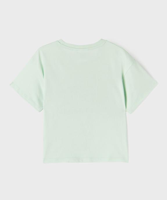 Tee-shirt manches courtes imprimé coupe crop top fille - Pokémon vue3 - POKEMON - GEMO