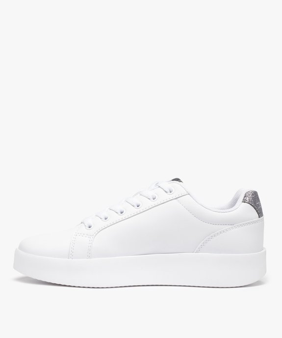 Baskets femme unies à contrefort pailleté - Kappa vue3 - KAPPA - GEMO