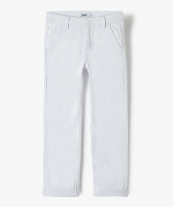 Pantalon chino en coton garçon vue1 - GEMO 4G GARCON - GEMO
