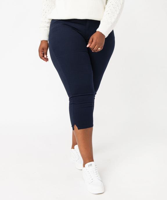 Pantacourt en toile extensible coupe ajustée femme grande taille vue1 - GEMO 4G GT - GEMO