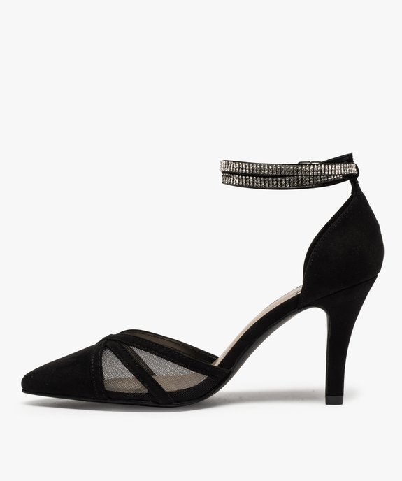 Escarpins femme à talon à bride strass et dessus transparent vue3 - GEMO(URBAIN) - GEMO