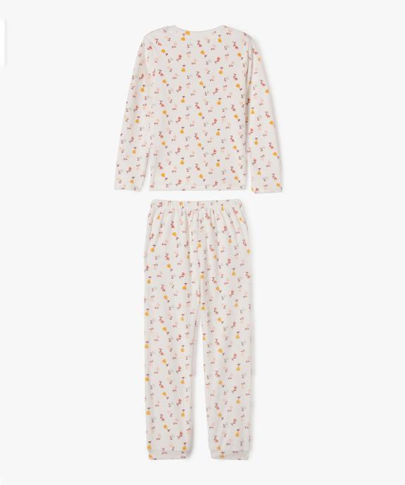 Pyjama en velours à motifs fleuris fille vue4 - GEMO (ENFANT) - GEMO