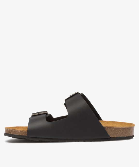 Mules homme dessus cuir larges brides à boucle vue3 - GEMO (CASUAL) - GEMO