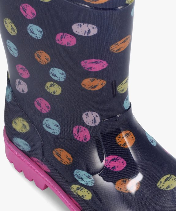 Bottes de pluie fille multicolores à pois vue6 - GEMO (ENFANT) - GEMO