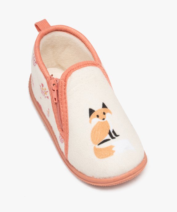 Chaussons bébé fille bottillons à zip imprimés renard vue5 - GEMO 4G BEBE - GEMO