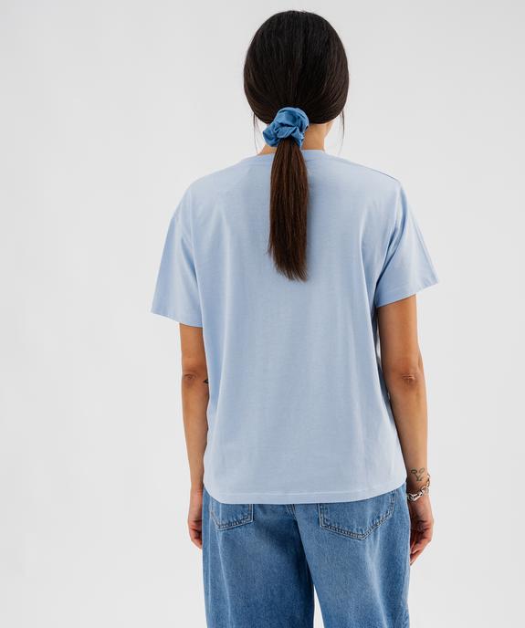 Tee-shirt manches courtes à col V en jersey de coton femme vue3 - GEMO 4G FEMME - GEMO