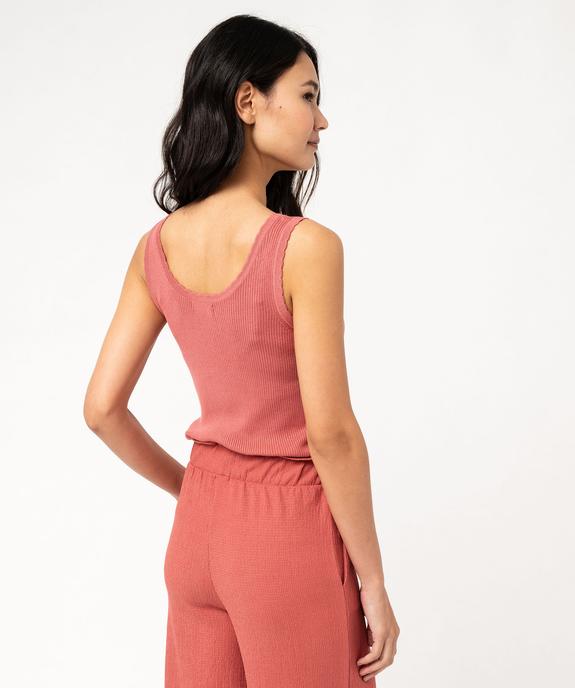 Débardeur en maille côtelée femme vue3 - GEMO 4G FEMME - GEMO