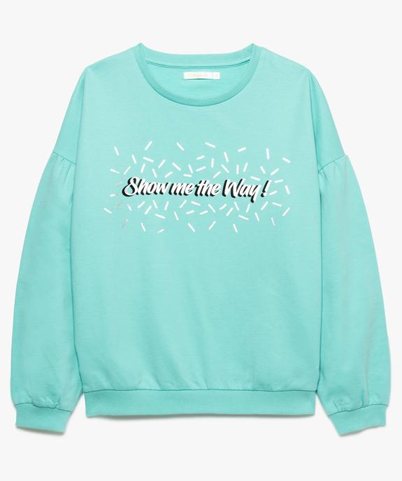 Sweat fille imprimé à manches bouffantes vue2 - GEMO (JUNIOR) - GEMO