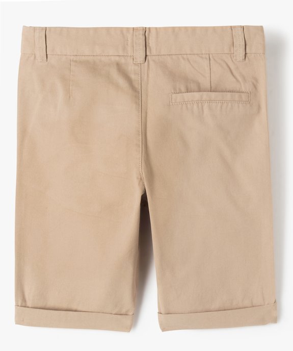 Bermuda coupe chino regular en toile de coton garçon vue3 - GEMO 4G GARCON - GEMO