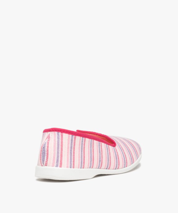 Chaussons femme style charentaises rayées vue4 - GEMO 4G FEMME - GEMO